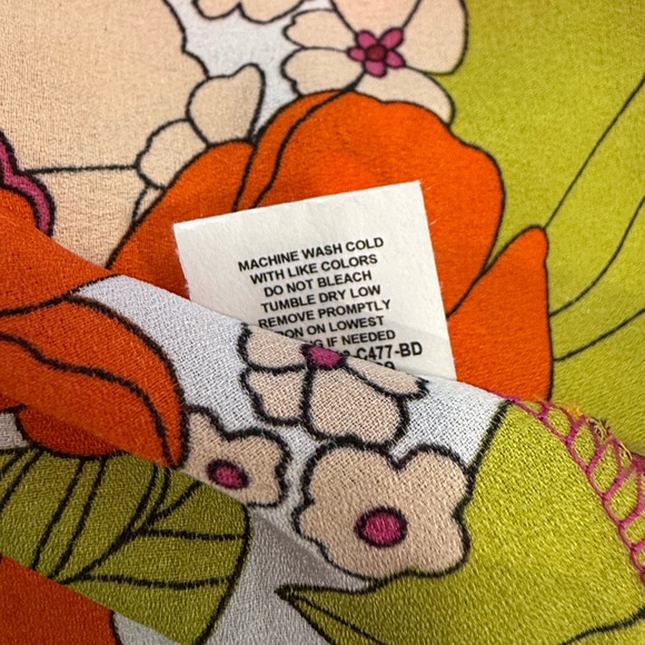 Cha Cha Vente retro 70’s colorful sleeveless floral top SZ SM - Picture 6 of 11